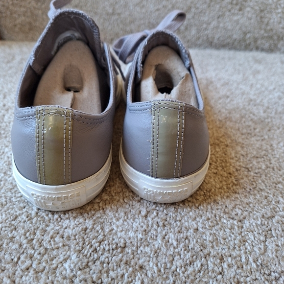 Converse All Star Unisex Low Top. Grey Leather. Mens 7 Womens 9 like new - Picture 4 of 8